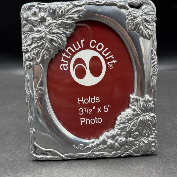 Arthur Court Aluminum Grapes Leaves Picture Photo Frame Vintage 3.5x5 Photo - Picture 2 of 6